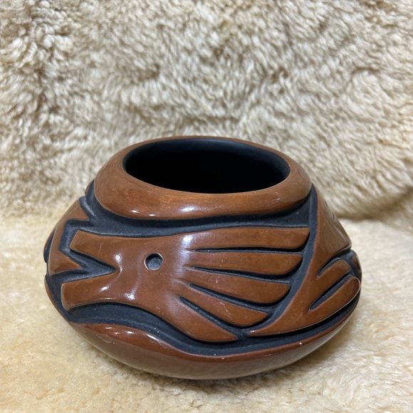 Carol Grace Loretta Santa Clara Jemez Avanyu bowl - Picture 2 of 7